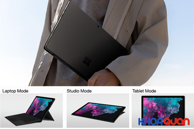 Laptop Surface Pro 6 kích thước nhỏ gọn, dễ dàng cầm tay