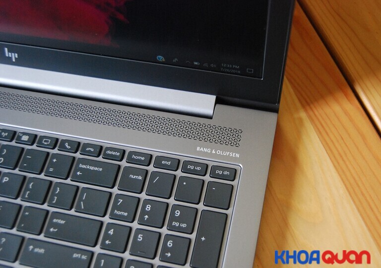 Dãy loa ZBook 15U G5 được thiết kế trên bàn phím cho âm thanh dày và sắc sảo 