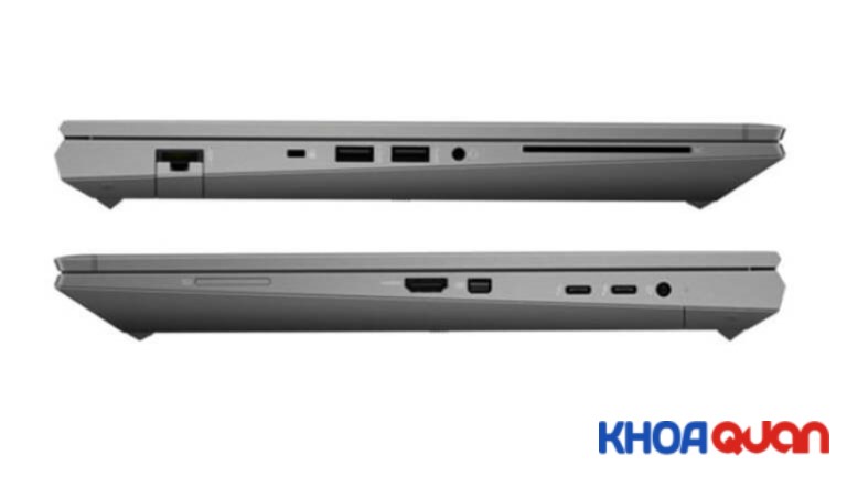 HP ZBook Fury 15 G7 cung cấp đến người dùng đầy đủ các cổng kết nối cần thiết