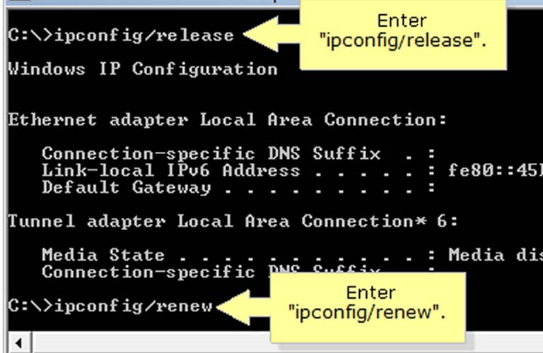 Các bạn nhập lệnh theo thứ tự để làm mới địa chỉ IP qua Windows PowerShell