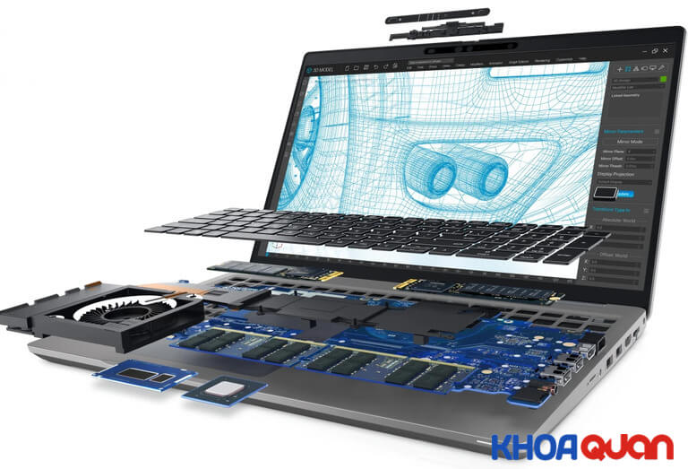 Laptop Dell Precision 3561 sở hữu cấu hình mạnh mẽ để xử lý mọi tác vụ thiết kế, kỹ thuật
