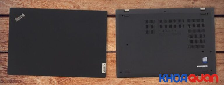 Mặt trước và mặt sau của chiếc laptop Thinkpad P15v