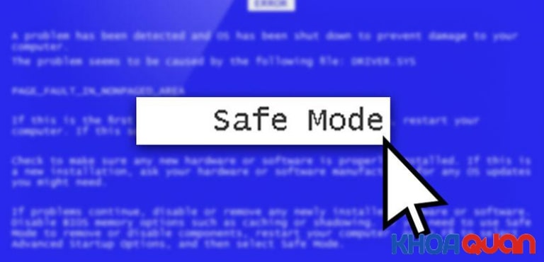 Vào giao diện Safe mode để gỡ bỏ một số phần mềm vừa cài đặt